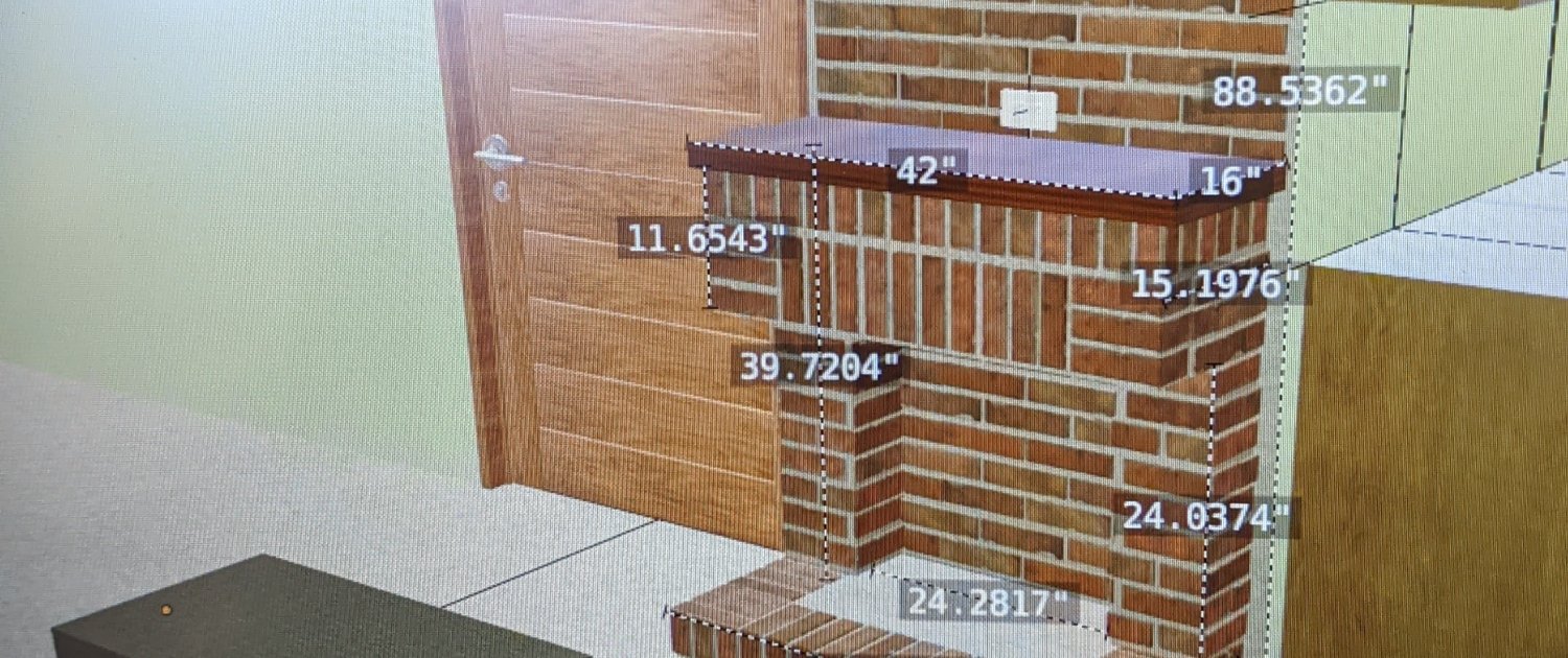 3D CAD drawing plan for building ventless fireplace