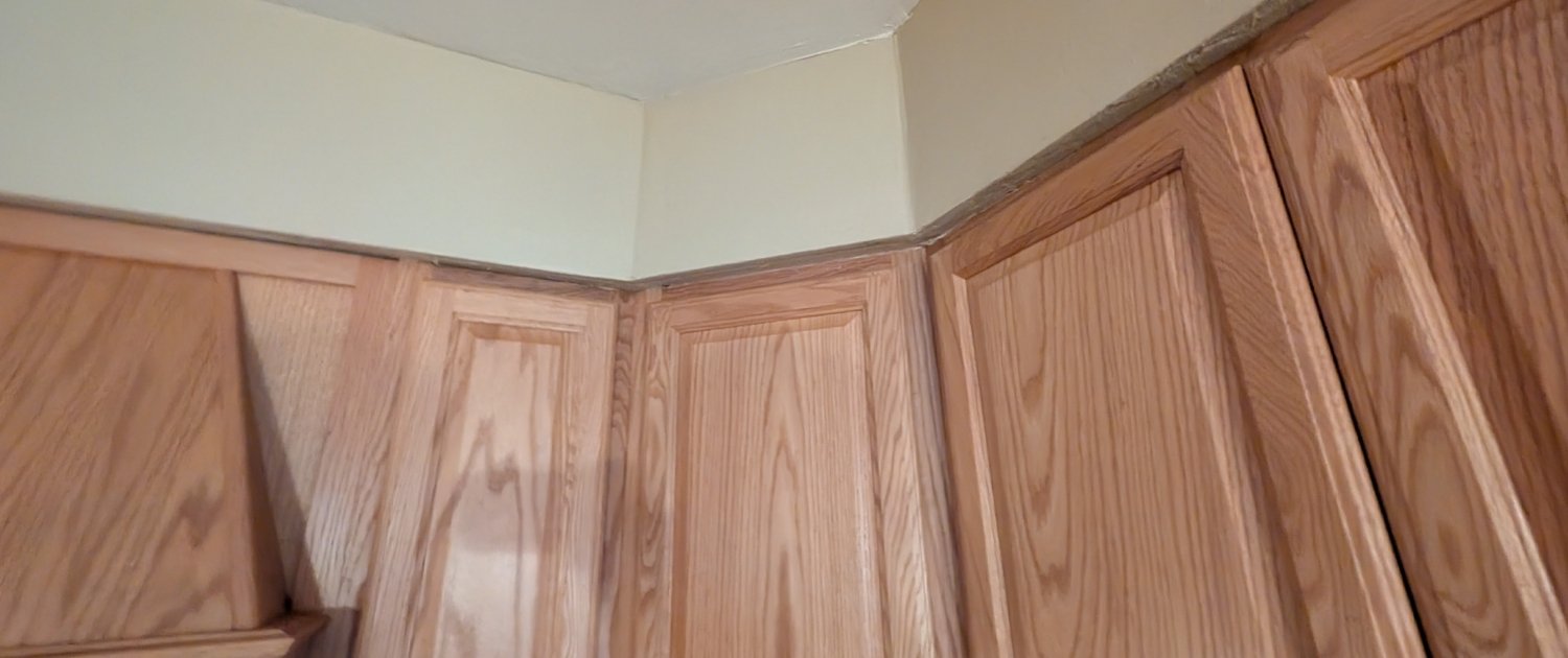 Cabinets without trim with visible gaps
