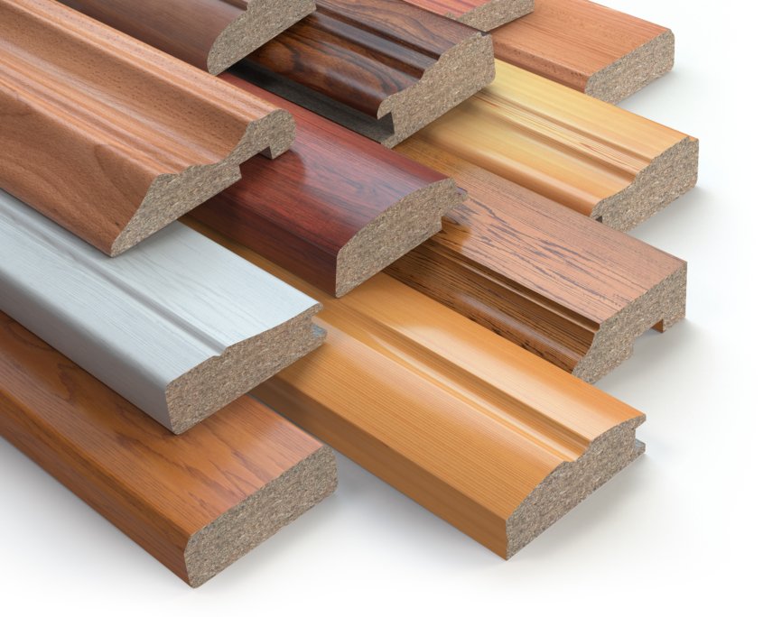 Samples of wooden furniture MDF profiles, Different medium densi